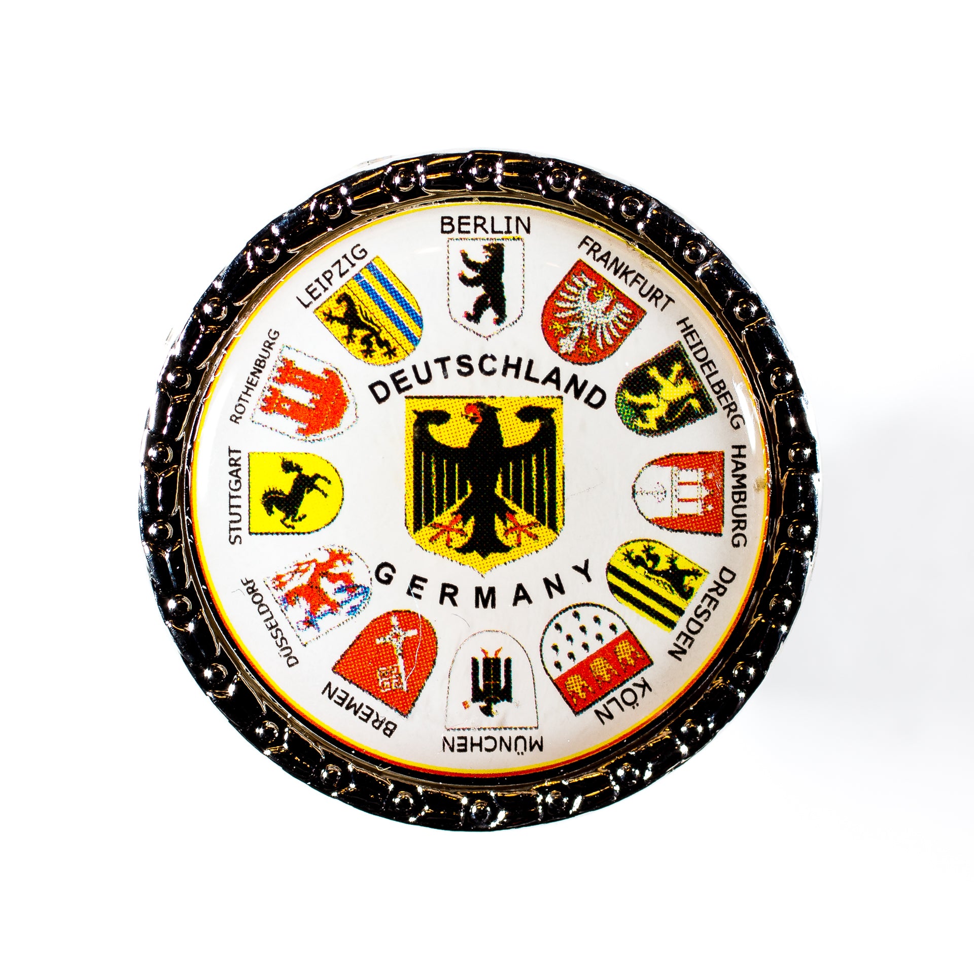 Pin coat of arms wreath round