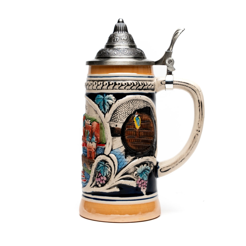 Large beer mug Heidelberg relief