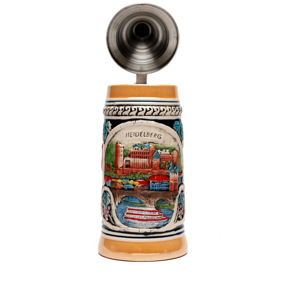 Large beer mug Heidelberg relief