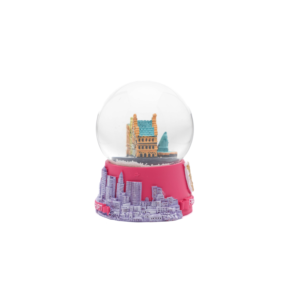Schneekugel Frankfurt klein pink