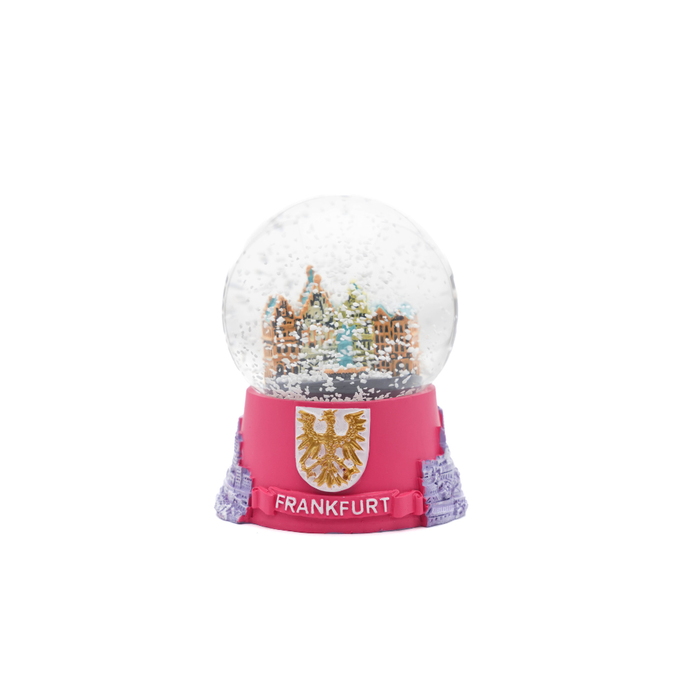 Schneekugel Frankfurt klein pink