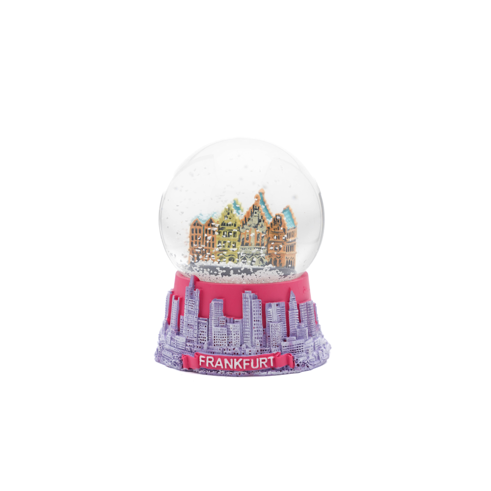 Snow globe Frankfurt large pink