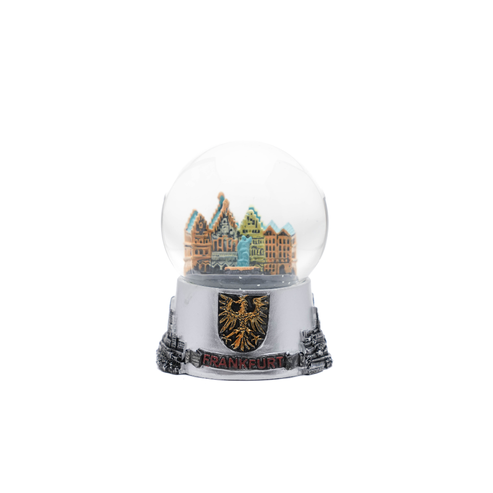 Snow globe Frankfurt large silver