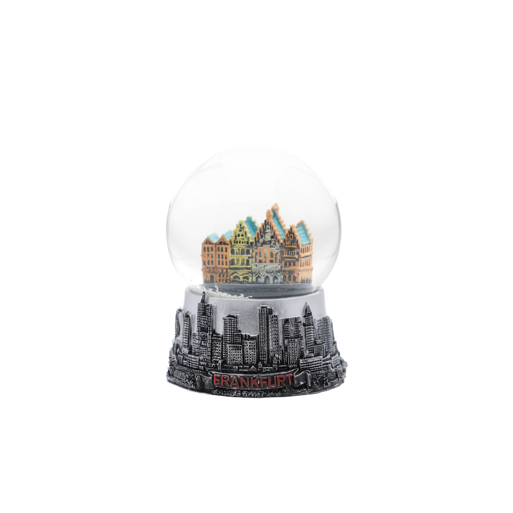 Snow globe Frankfurt large silver