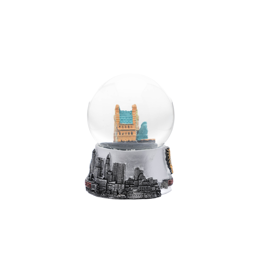 Snow globe Frankfurt large silver
