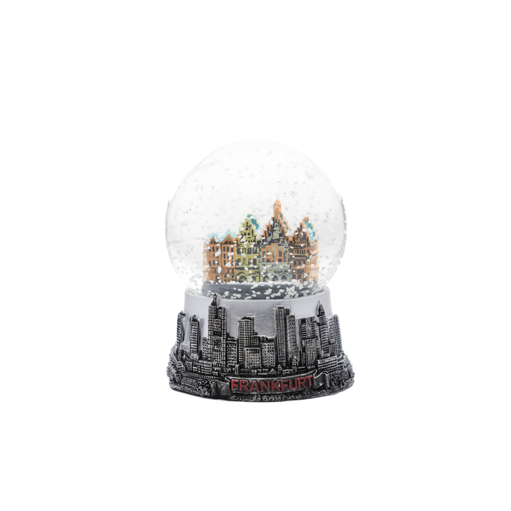 Snow globe Frankfurt large silver