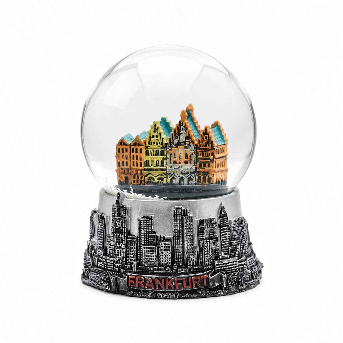 Amend Souvenir Schneekugel Frankfurt groß silber- Amend Souvenir