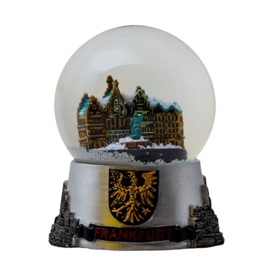 Schneekugel Frankfurt klein silber