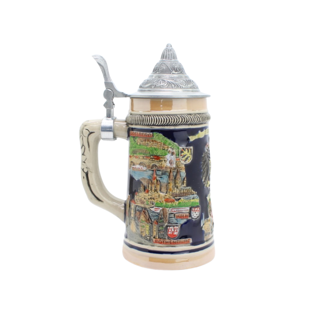 Large beer mug Germany plaque