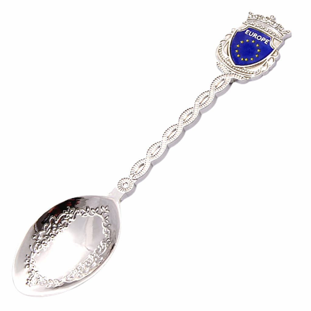 Dekorativer Löffel mit Europa-Wappen, Souvenir-Löffel aus Metall für Sammler
