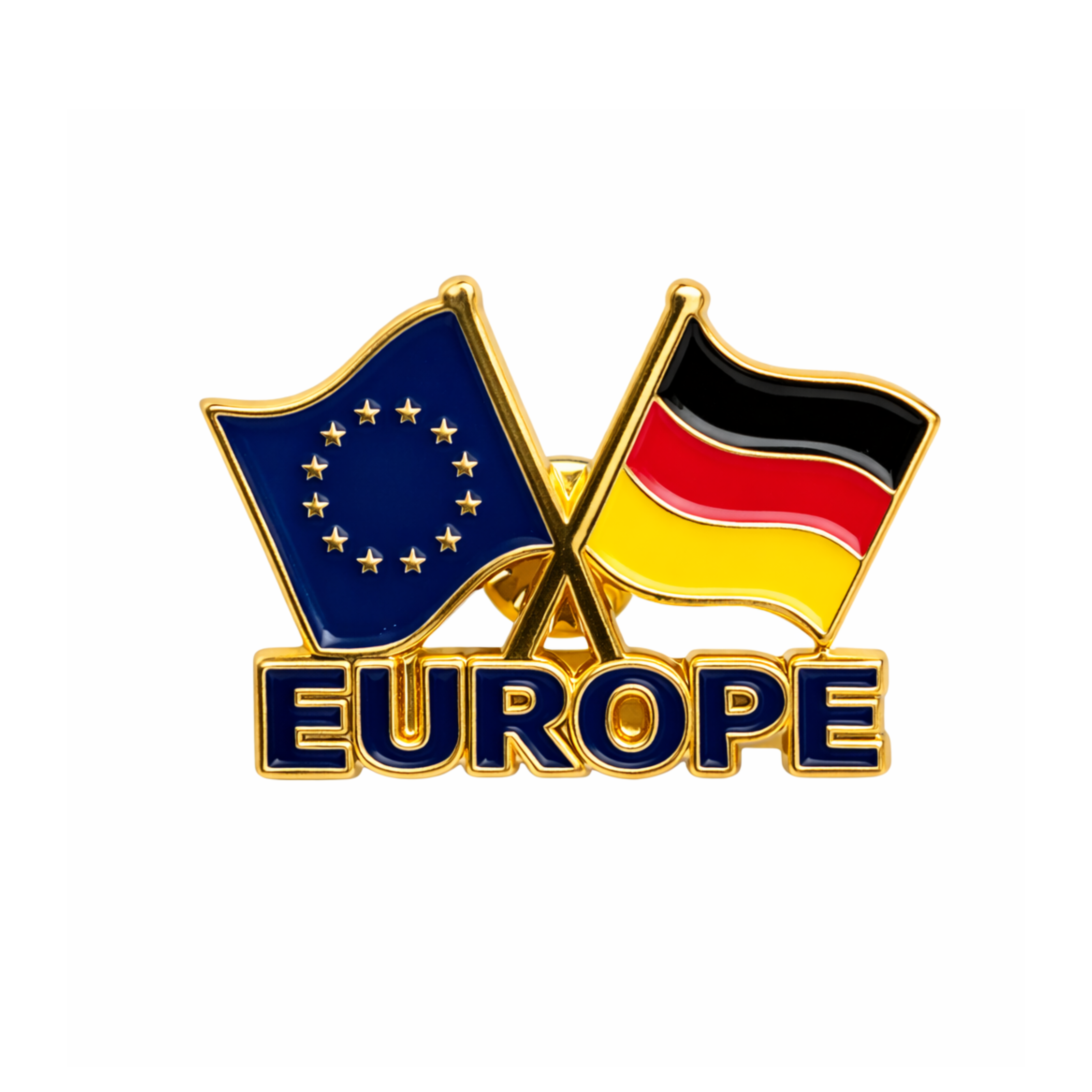 Amend Souvenir Europa-Pin mit gekreuzten Flaggen, Anstecker als Symbol für europäische Verbundenheit
