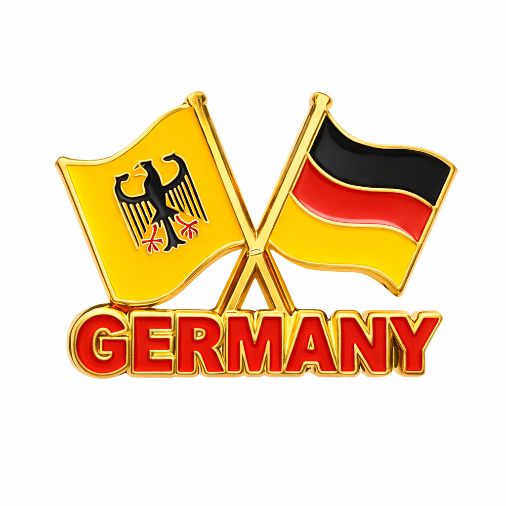Amend Souvenir Pin mit gekreuzten Flaggen, hochwertiger Metall-Anstecker für internationale Verbundenheit