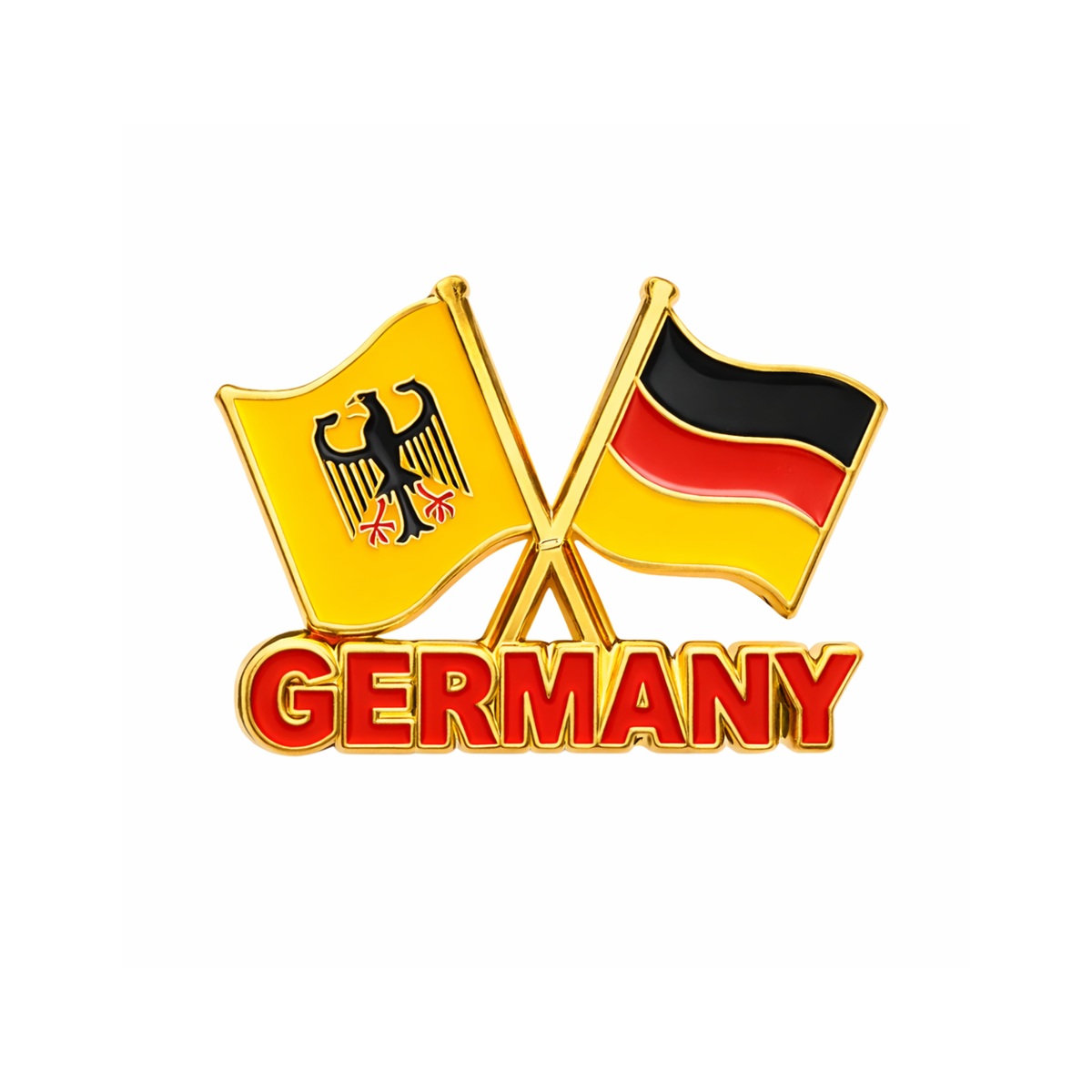 Amend Souvenir Pin mit gekreuzten Flaggen, hochwertiger Metall-Anstecker für internationale Verbundenheit