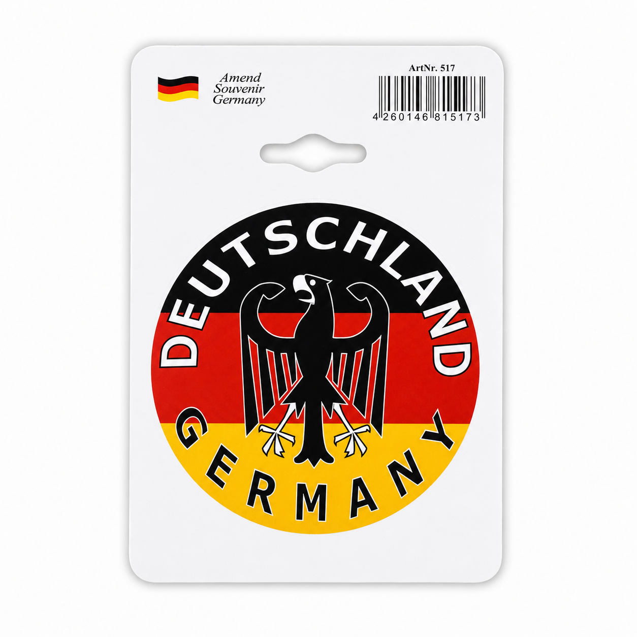 Amend Souvenir Aufkleber mit schwarzem Adler-Motiv – Deutschland Souvenir