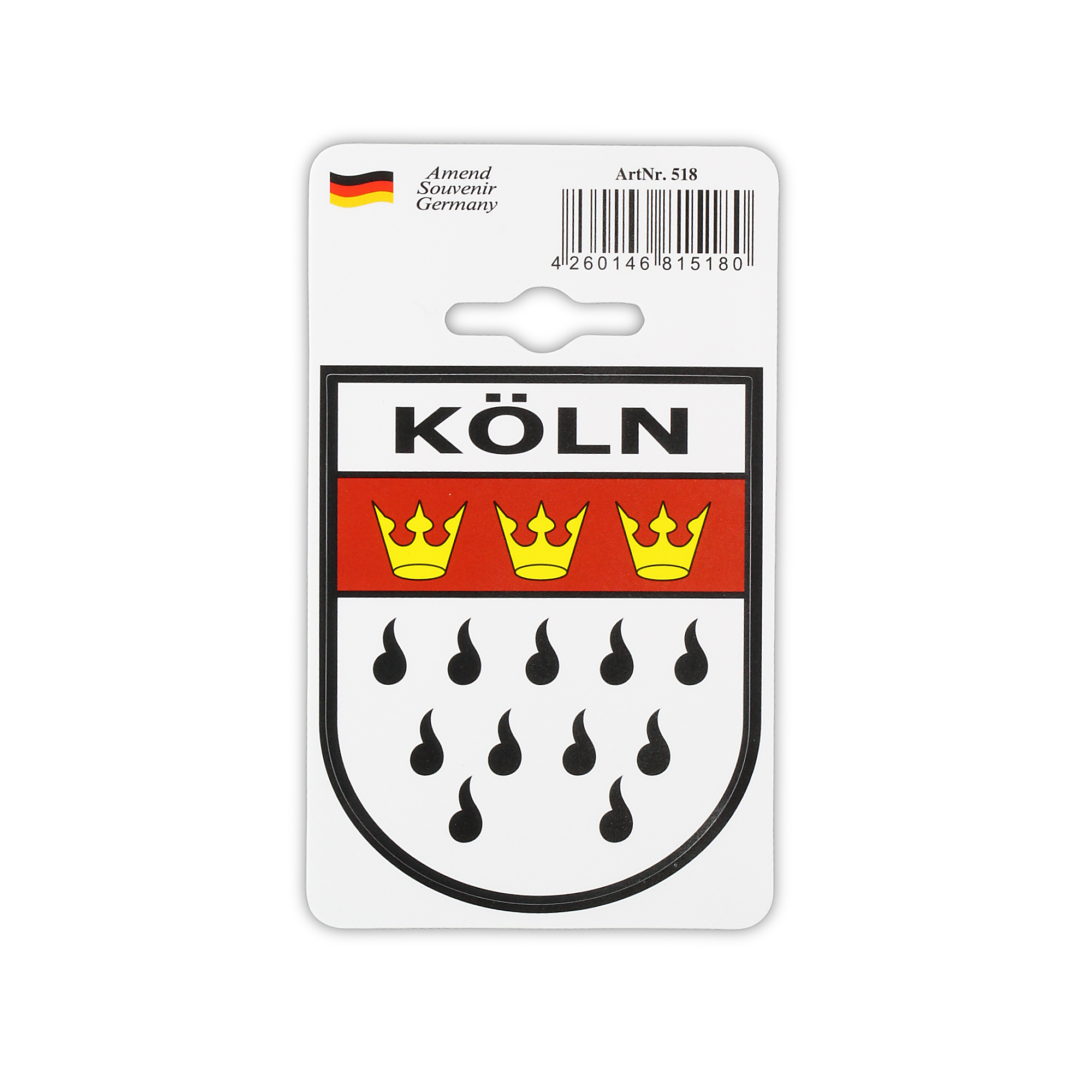 Amend Souvenir Aufkleber mit Köln-Wappen – Deutschland Souvenir