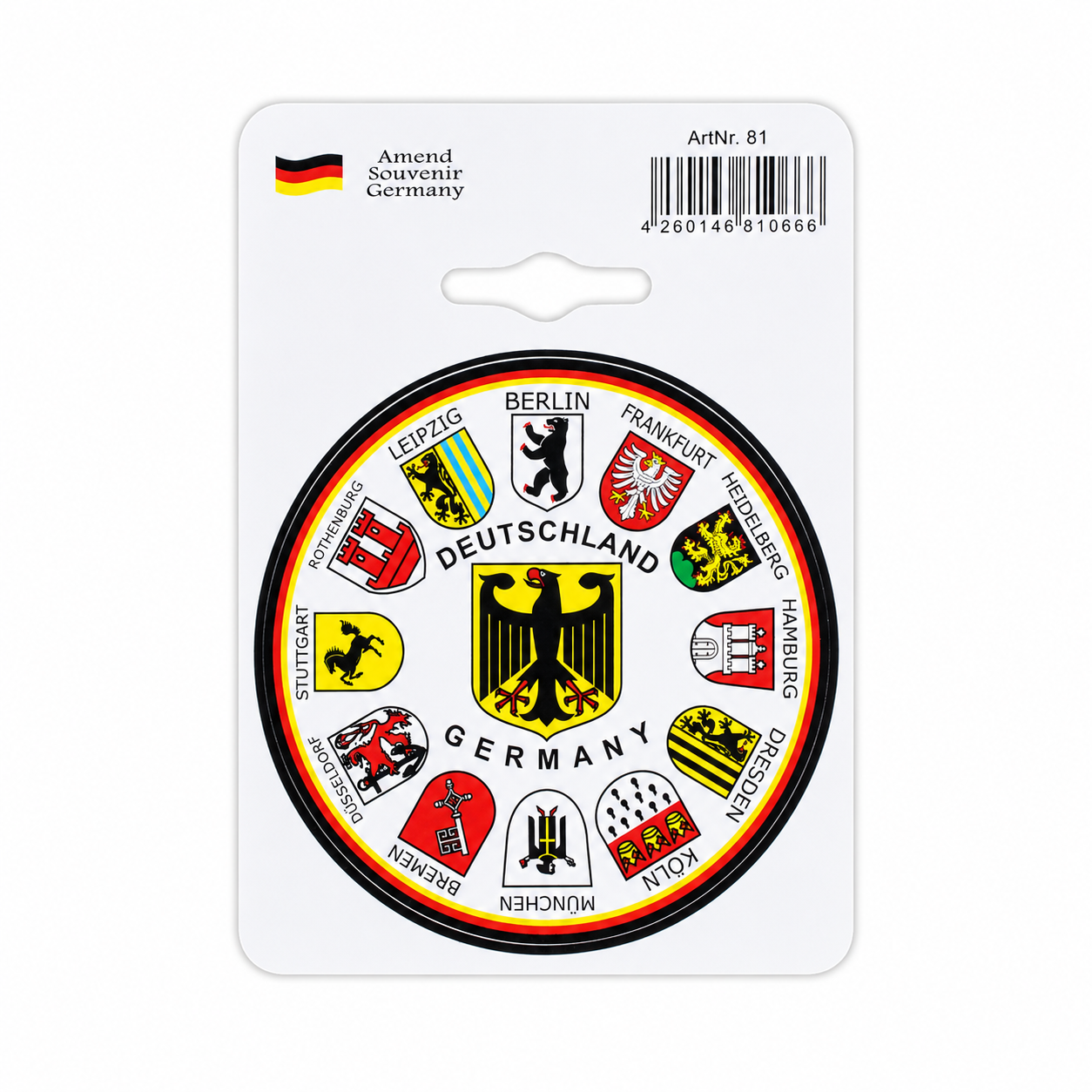 Amend Souvenir Aufkleber mit Wappenkranz Motiv - Deutschland Souvenir