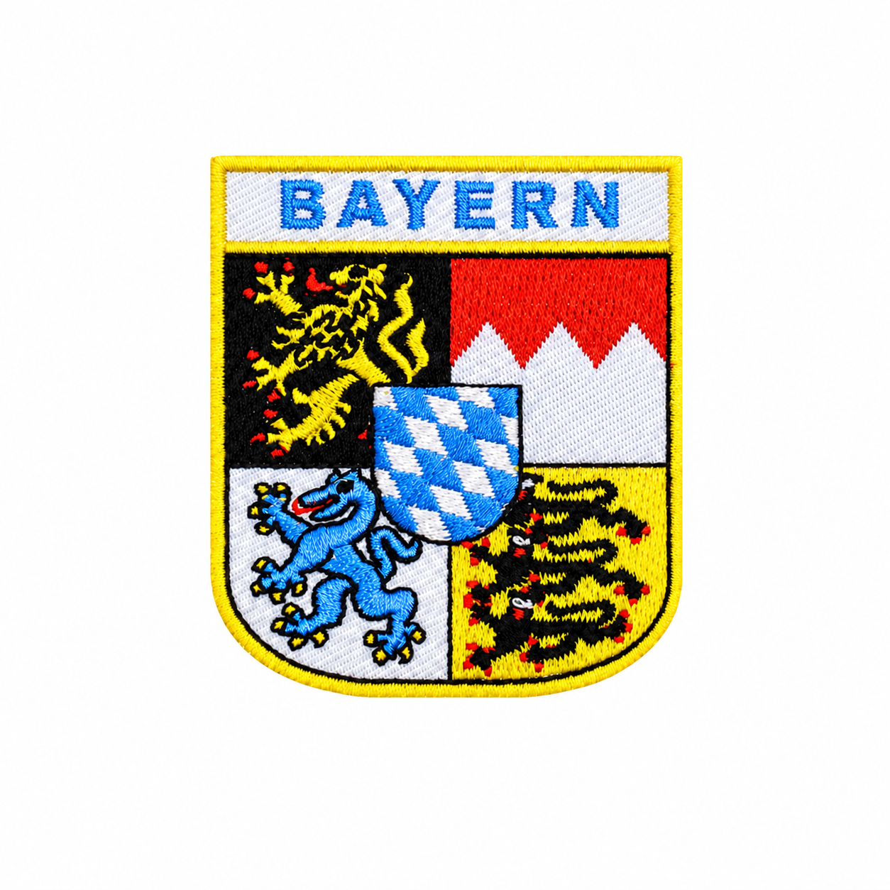 Amend Souvenir Bayern-Aufnäher mit Wappen, gestickter Patch zum Aufnähen auf Kleidung, Jacken oder Taschen