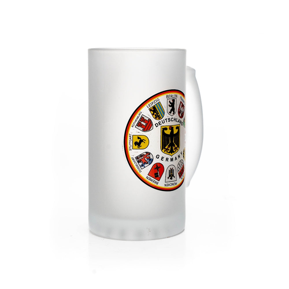 Bierglas matt mit Wappenkranz-Motiv – Deutschland Souvenir