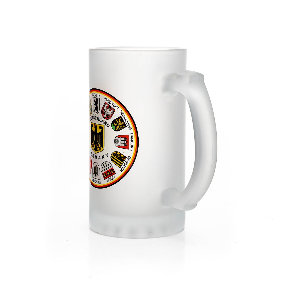 Bierglas matt mit Wappenkranz-Motiv – Deutschland Souvenir