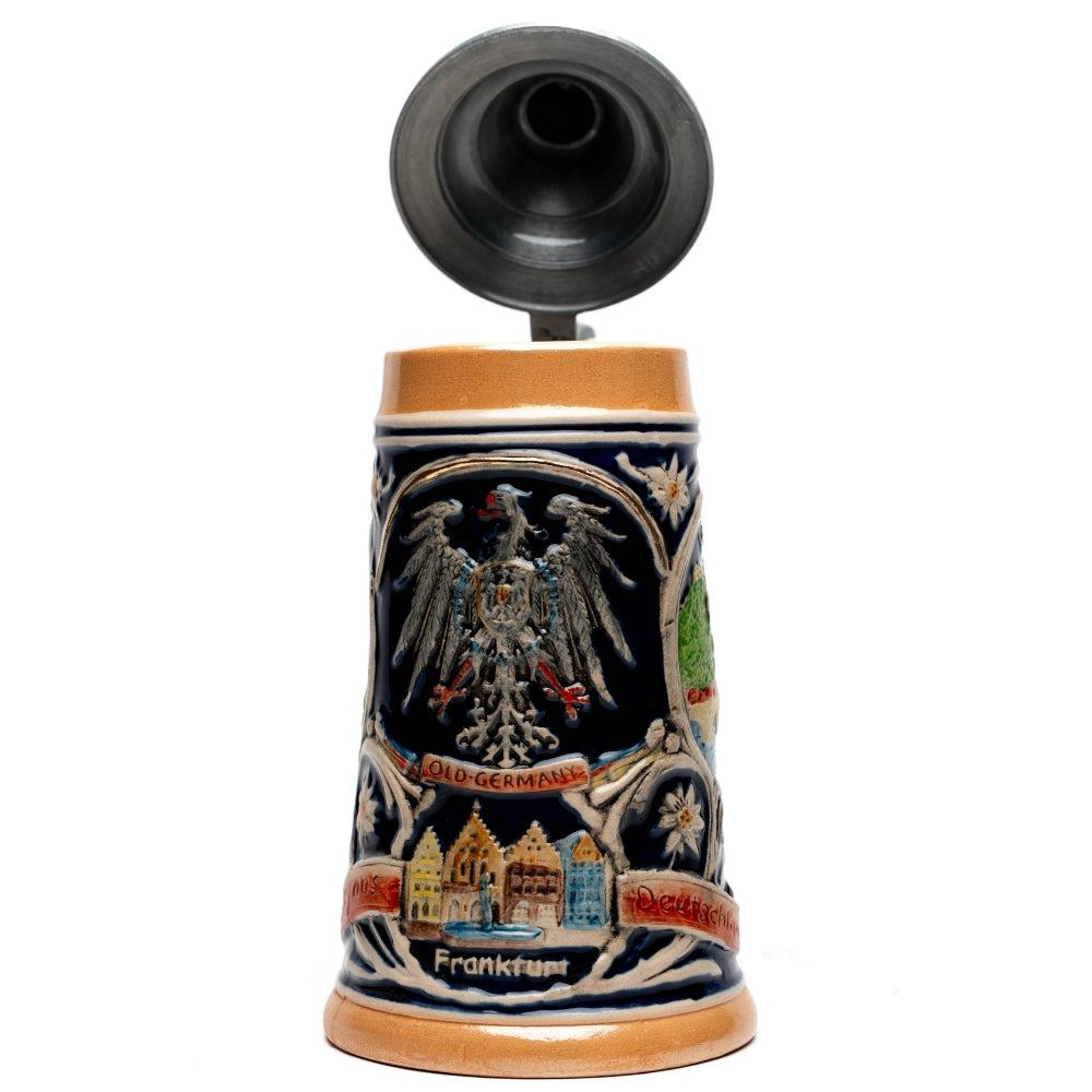 Amend Souvenir Bierkrug 0,6 l mit Panorama-Adler Motiv – Deutschland Souvenir
