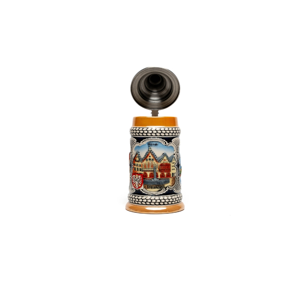 Amend Souvenir Mini Bierkrug mit Frankfurt Römer Relief – traditionelles Deutschland Souvenir