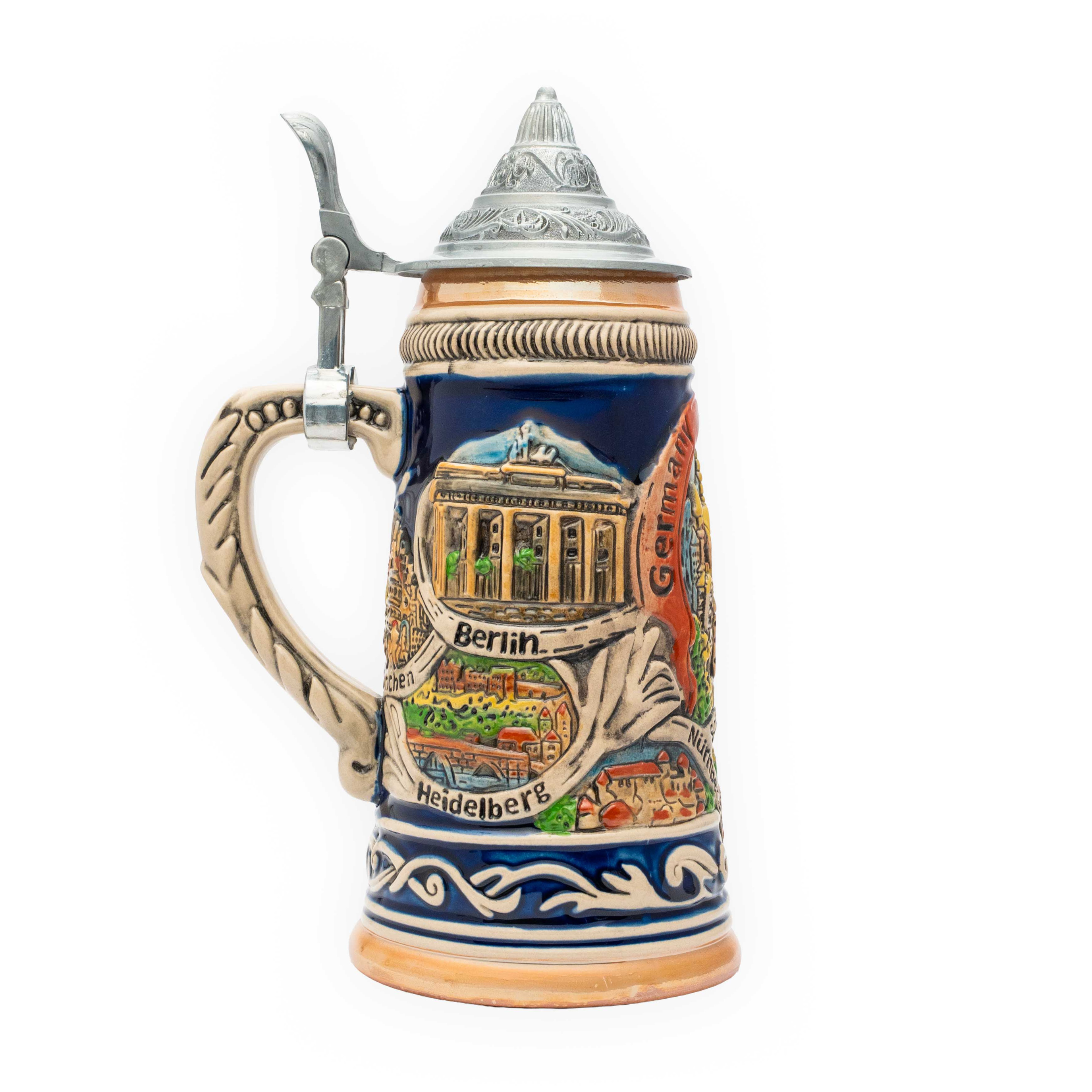 Großer Bierkrug mit Städtemotiven von Deutschland - Deutschland Souvenir