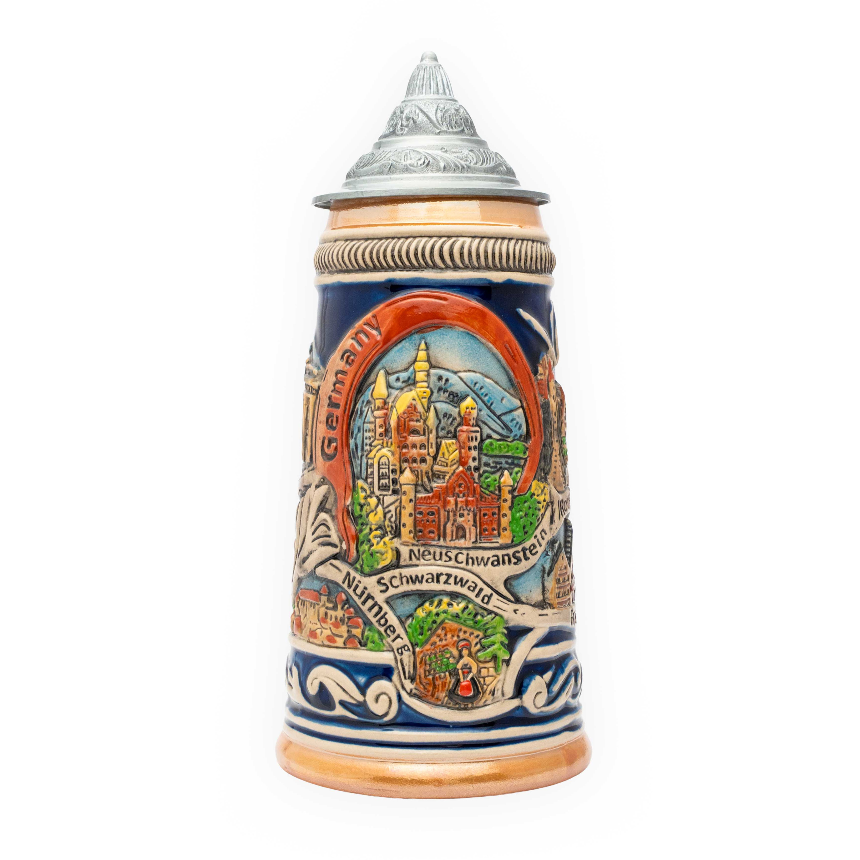Großer Bierkrug mit Städtemotiven von Deutschland - Deutschland Souvenir