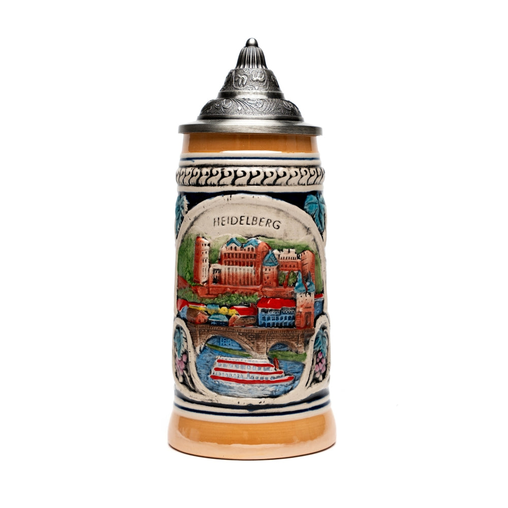 Amend Souvenir Großer Bierkrug mit Heidelberg-Relief Motiv – traditionelles Deutschland Souvenir
