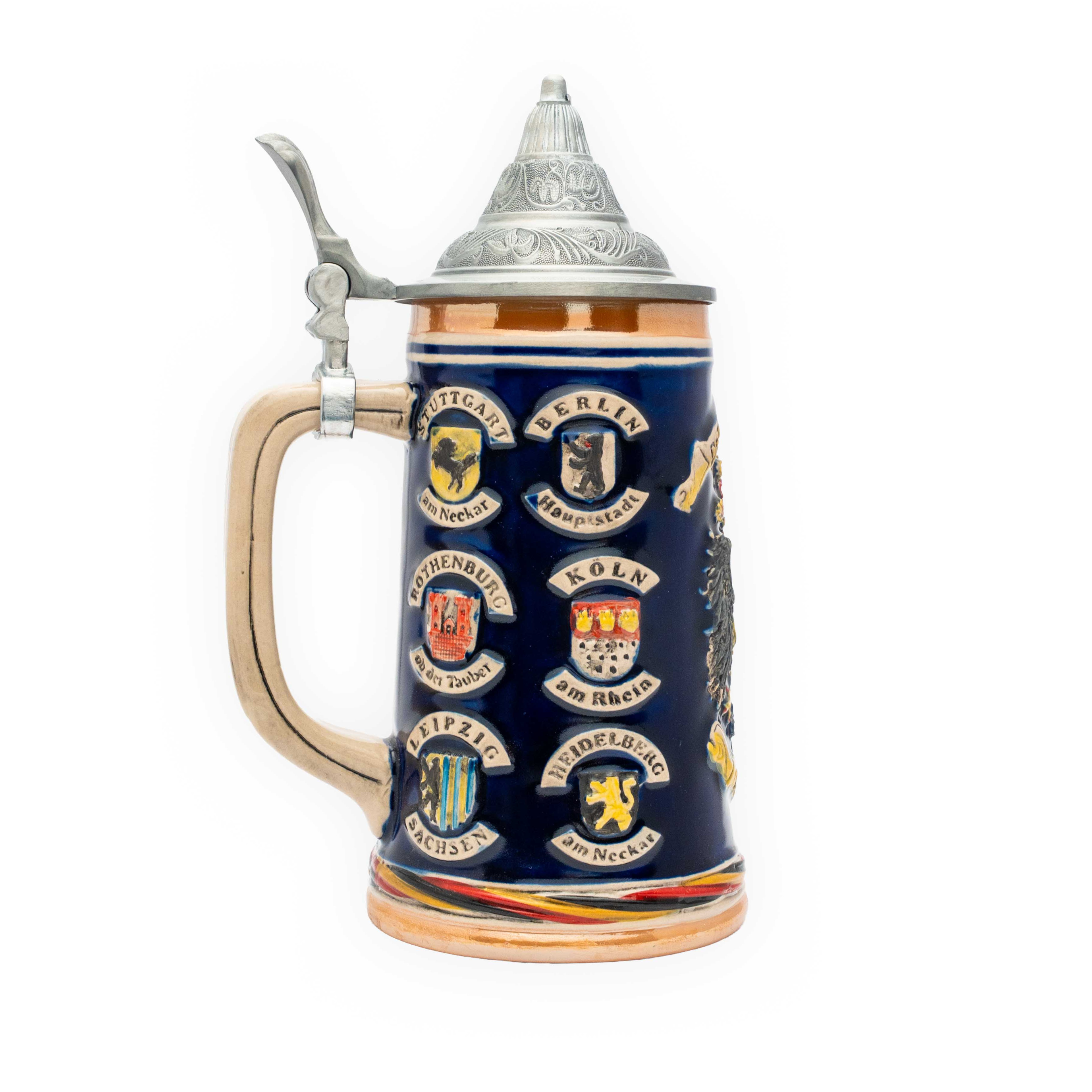 Amend Souvenir Großer Bierkrug mit verschiedenen Wappen von Städten als Motiv - Deutschland Souvenir