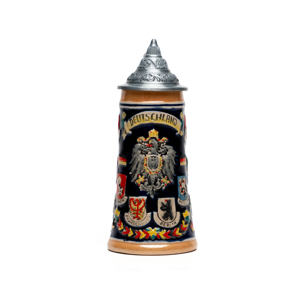 Amend Souvenir Mittelgroßer Bierkrug mit Deutschland-Wappen – klassisches Deutschland Souvenir