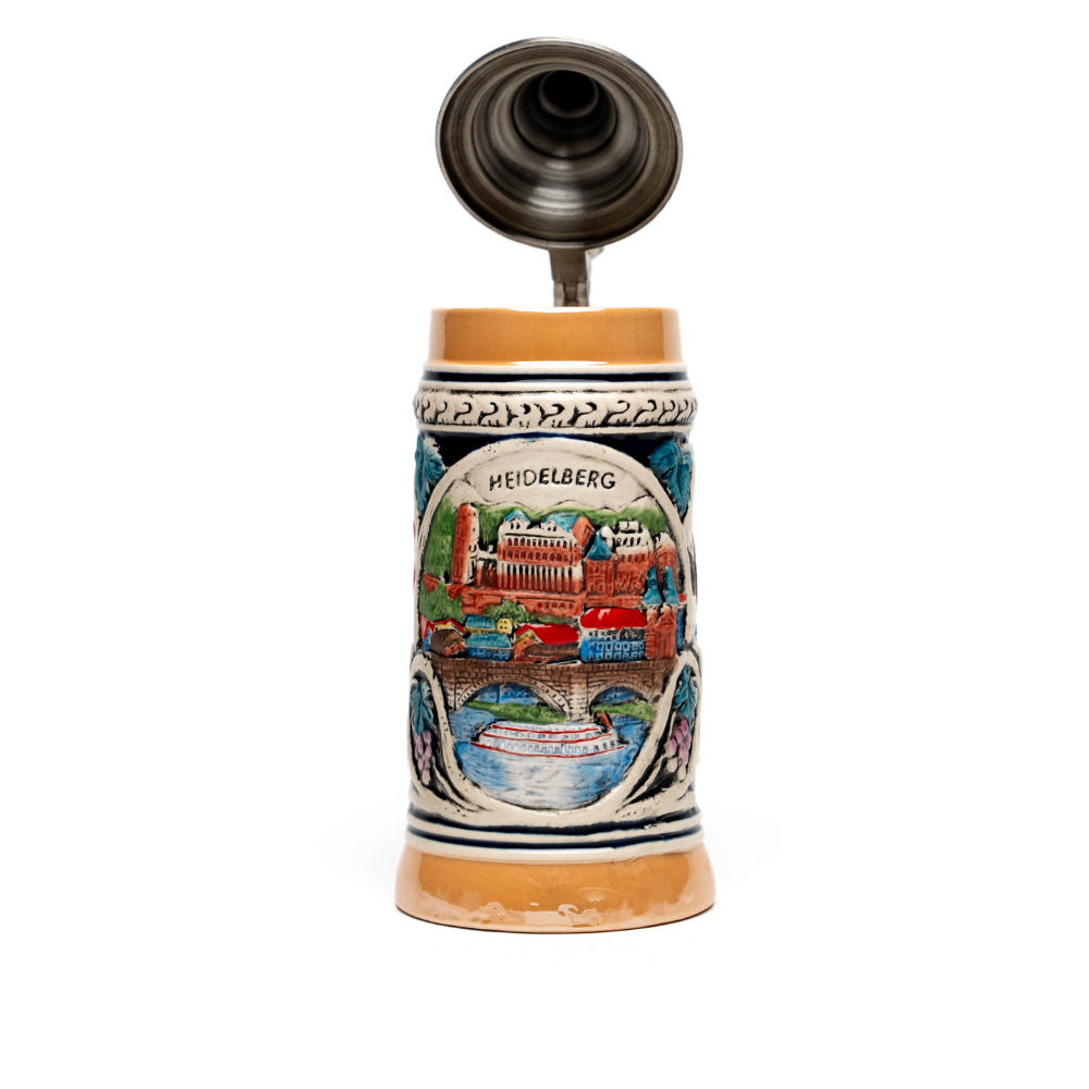 Amend Souvenir Mittelgroßer Bierkrug mit Heidelberg Relief – kunstvolles Deutschland Souvenir