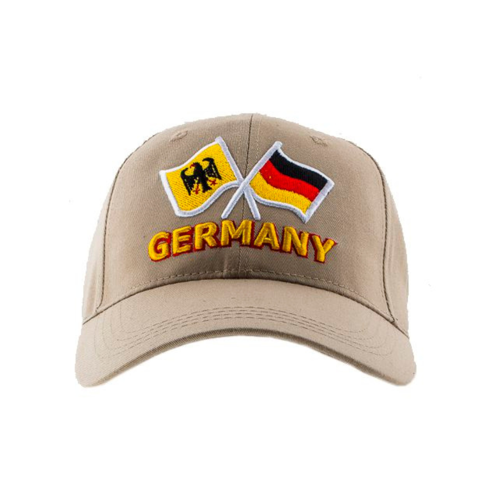 Beige Cap mit Germany-Flaggenstickerei – Deutschland Souvenir