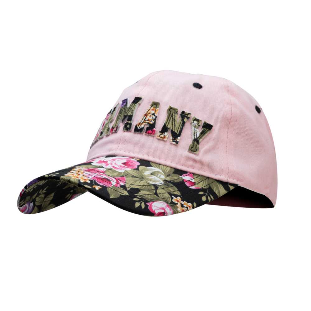 Cap Rosa mit Blumen-Deutschland-Motiv – Deutschland Souvenir