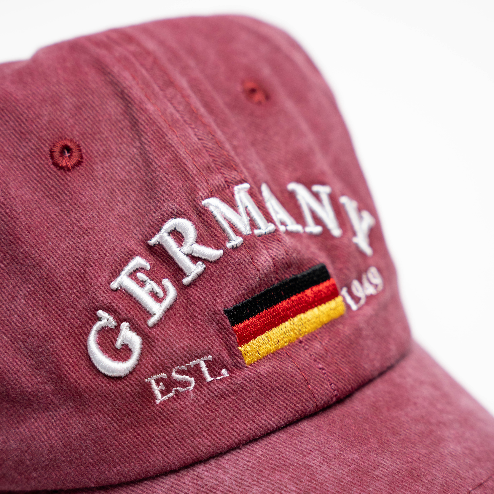 Rot gewaschene Cap mit Germany-Schriftzug – Deutschland Souvenir