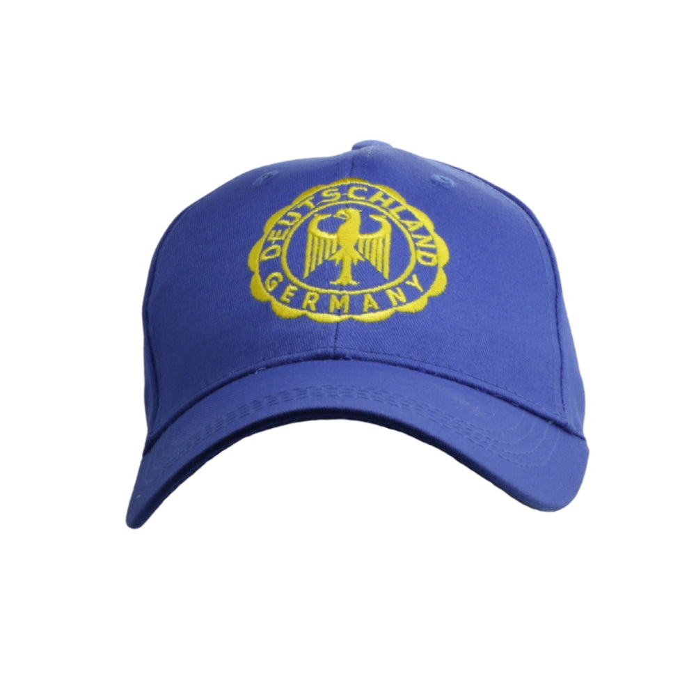 Amend Souvenir Navy-blaue Cap mit goldenem Rund-Logo auf der Vorderseite – Germany Souvenir