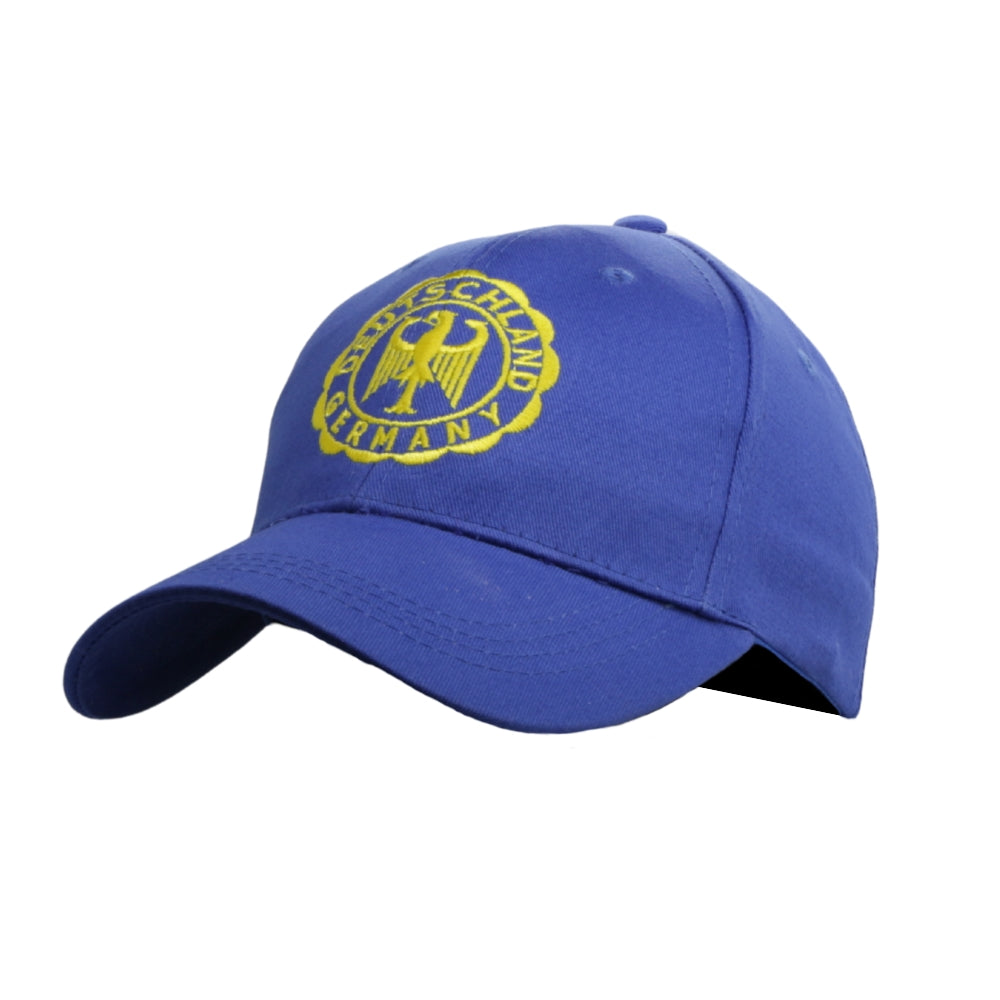 Amend Souvenir Navy-blaue Cap mit goldenem Rund-Logo auf der Vorderseite – Germany Souvenir