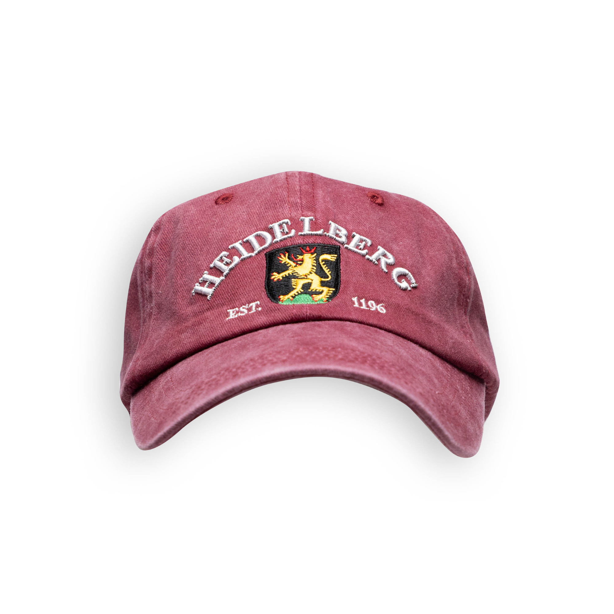 Rot gewaschene Cap mit Heidelberg-Schriftzug – Deutschland Souvenir