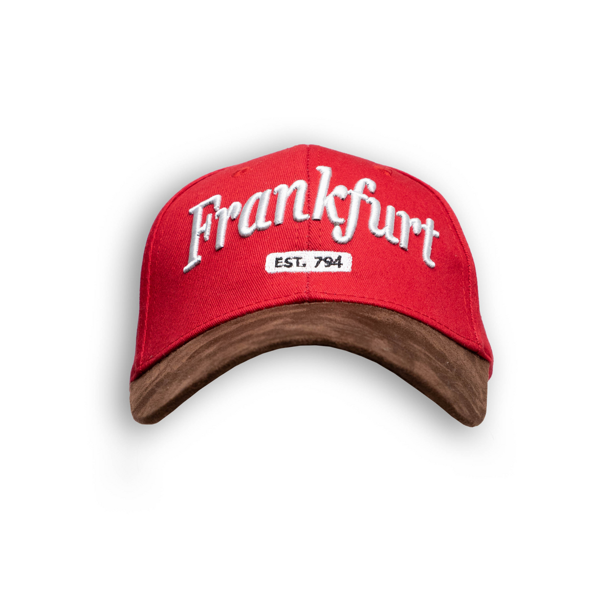 Amend Souvenir Rote Leder-Cap mit Frankfurt-Motiv – Deutschland Souvenir
