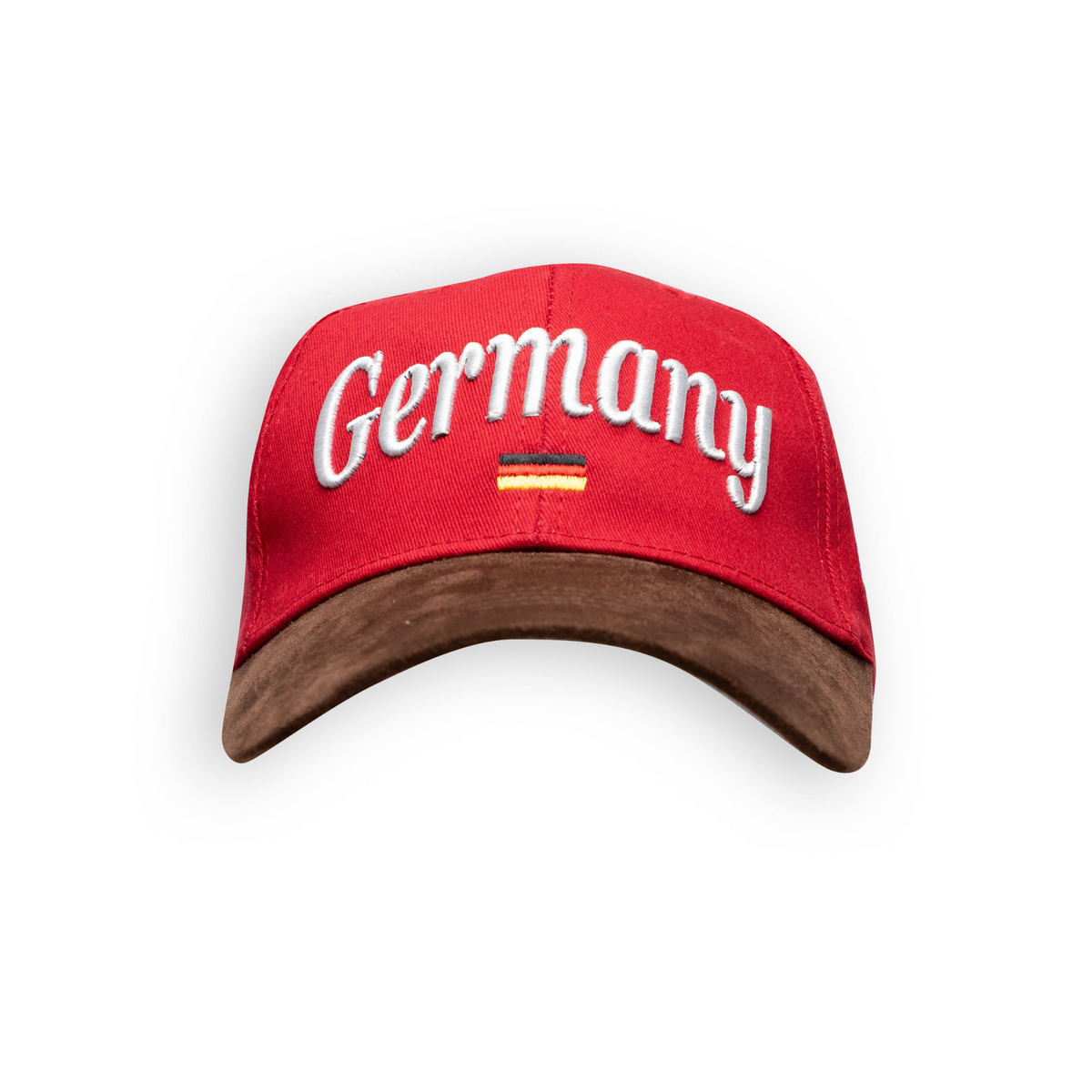 Amend Souvenir Rote Leder-Cap mit Germany-Motiv – Deutschland Souvenir