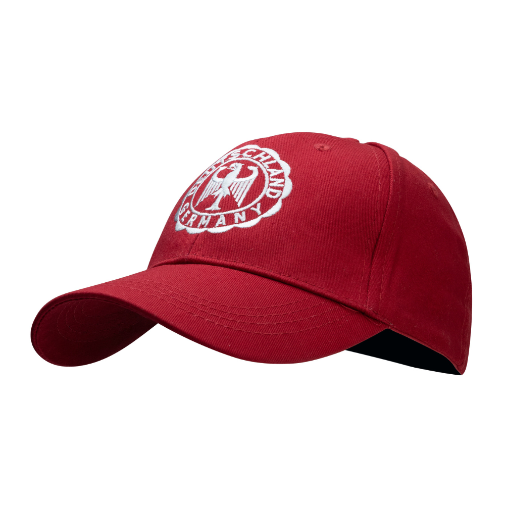 Cap Rot mit silbernem Rundlogo – Deutschland Souvenir