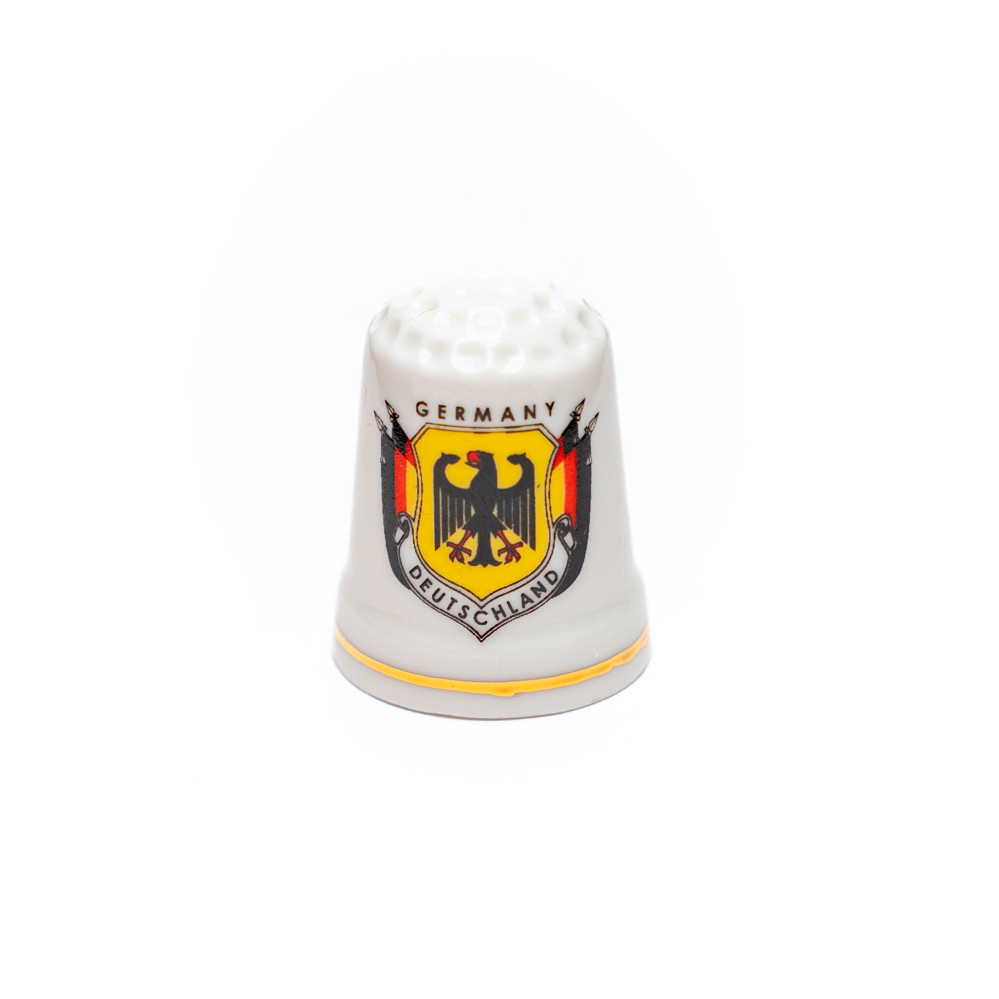 Amend Souvenir Porzellan-Fingerhut mit Deutschland-Wappen – Sammelobjekt, Deutschland Souvenir