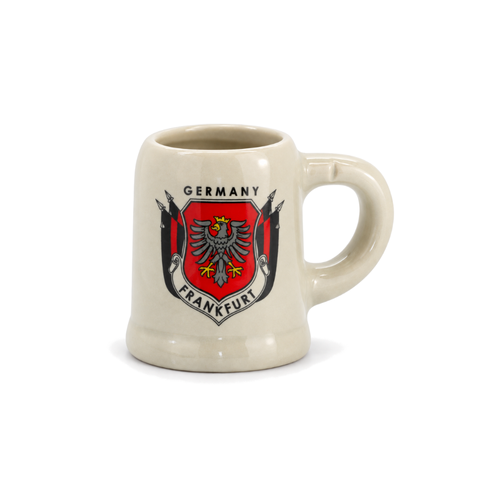 Amend Souvenir Mini-Keramikseidel 2 cl mit Frankfurt-Wappen – Deutschland Souvenir