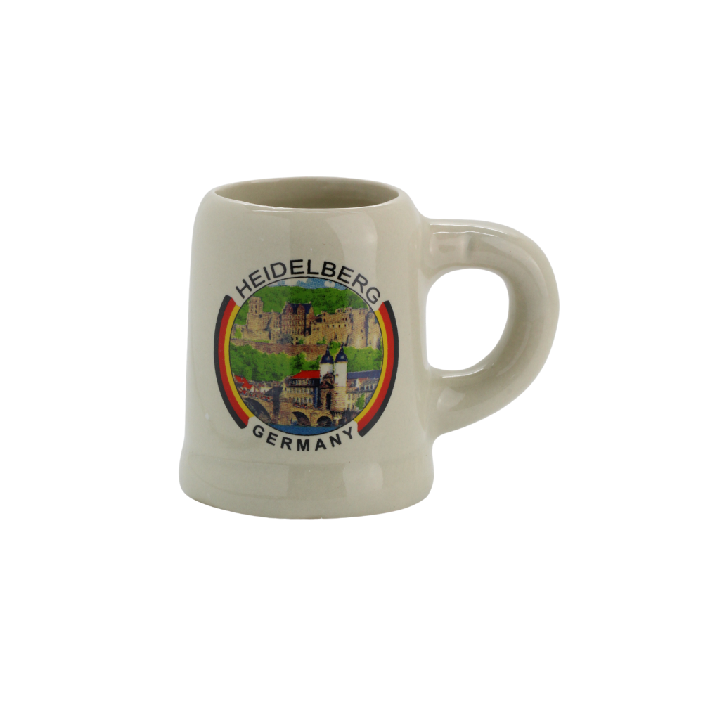 Mini-Keramikseidel 2 cl mit Heidelberg-Ansicht – Deutschland Souvenir