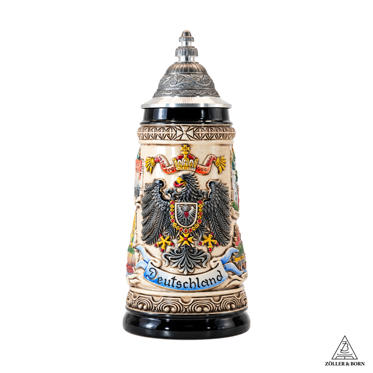 Amend Souvenir Bierkrug Bundeswappen Deutschland mit Zinndeckel (0,5L)