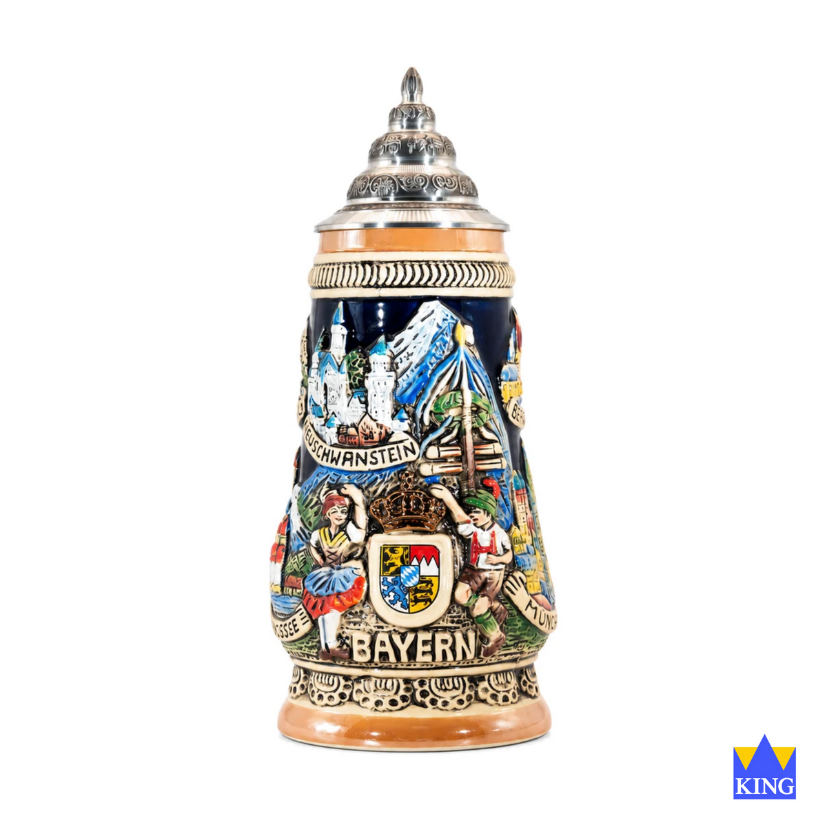 Bierkrug Bayern Panorama mit Zinndeckel (0,5L) Bierkrug Bayern Panorama mit Zinndeckel (0,5L)