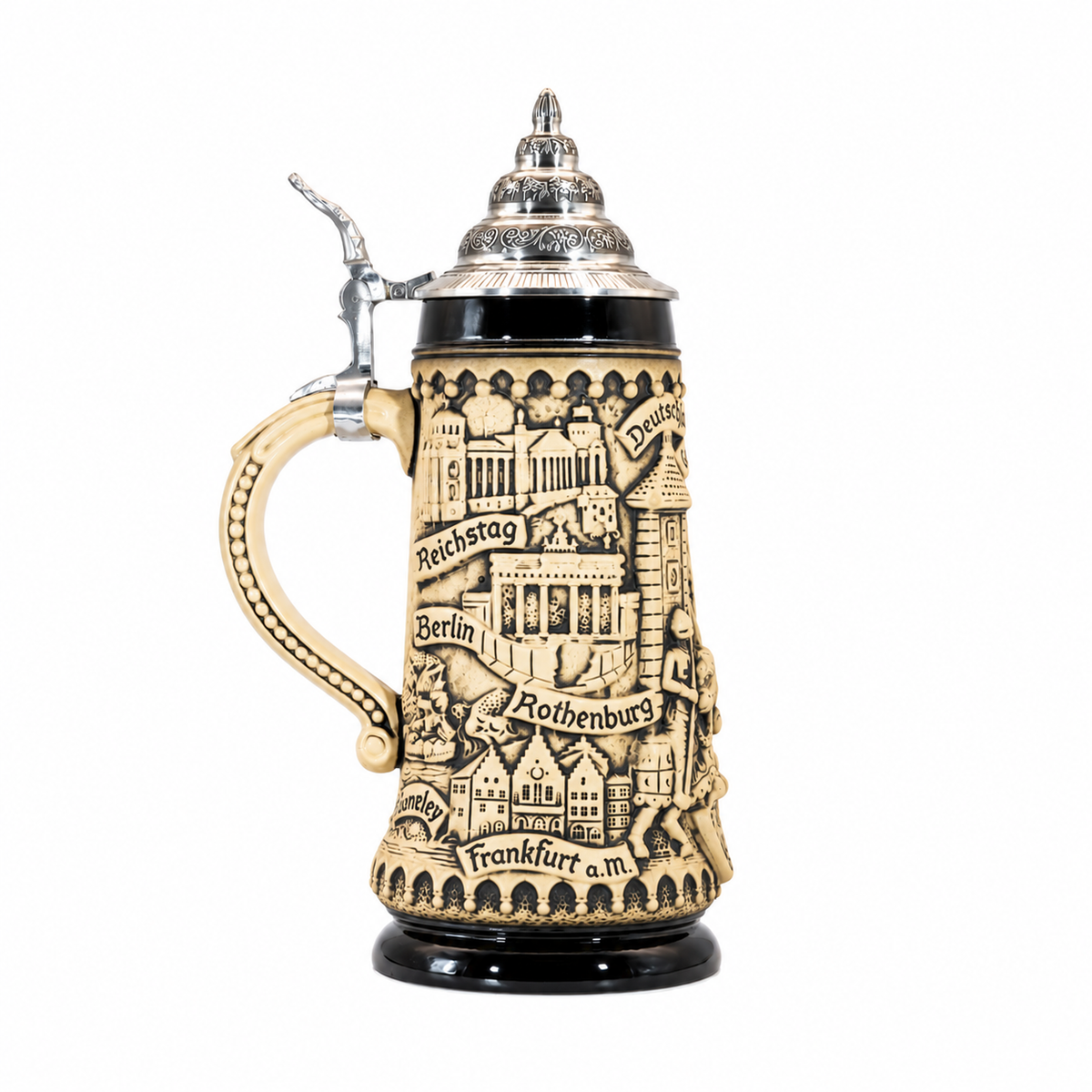 Amend Souvenir Bierkrug Deutschland Mittelalter mit Zinndeckel (0,5L)