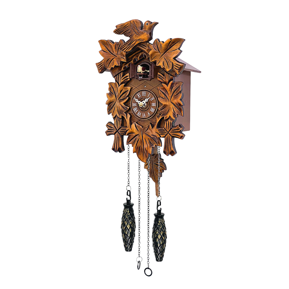 Kuckucksuhr im 5-Laub Design aus Holz – Deutschland Souvenir