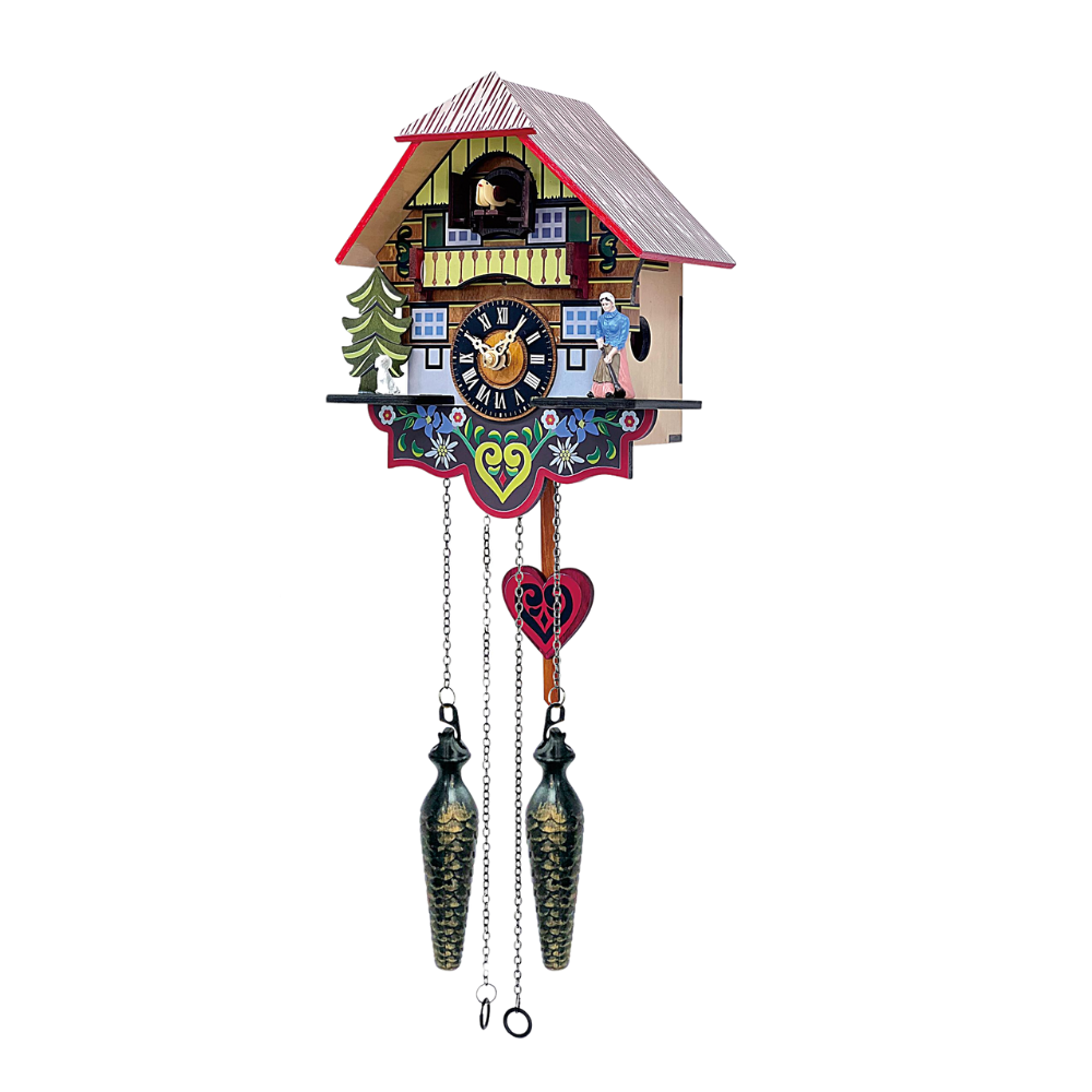 Bunte Kuckucksuhr im traditionellen Haus-Design – Deutschland Souvenir