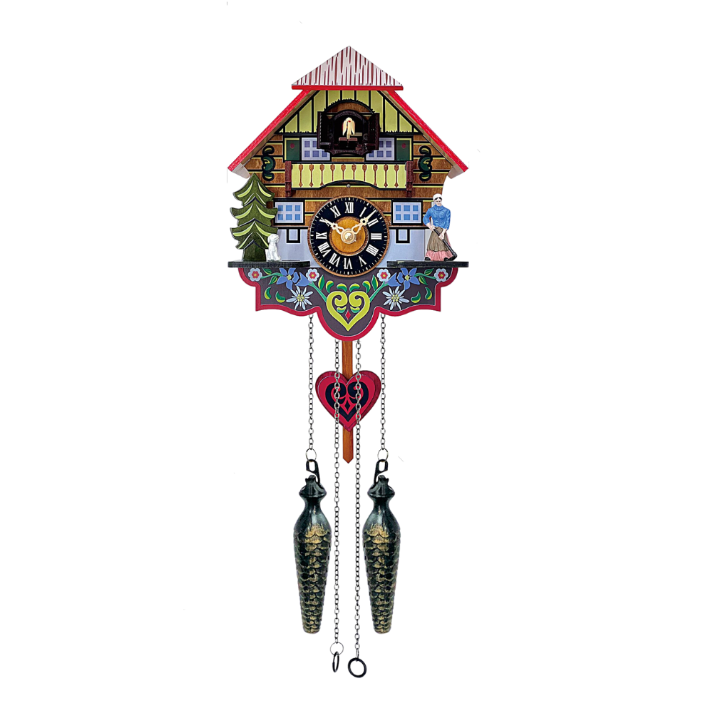Bunte Kuckucksuhr im traditionellen Haus-Design – Deutschland Souvenir