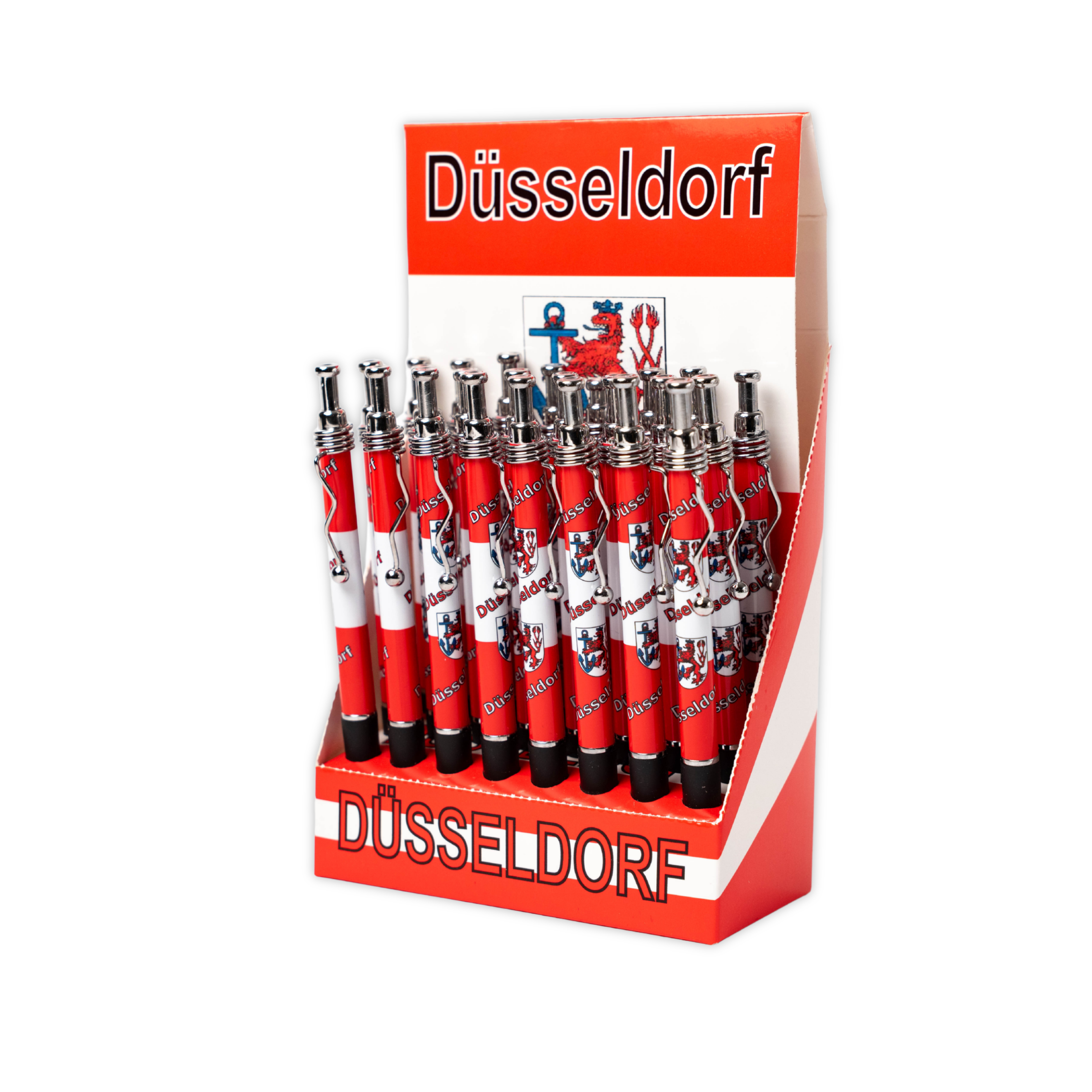 Amend Souvenir Kugelschreiber mit Düsseldorf-Motiv in den Farben rot-weiß - Deutschland Souvenir